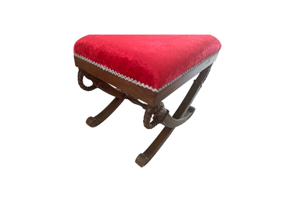 Vintage Regency Cross Sword Ottoman Bench Stool