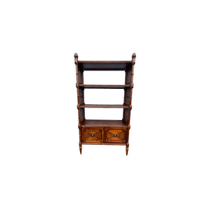Tommy Bahama Rattan Bookcase Etagere with metal file holders