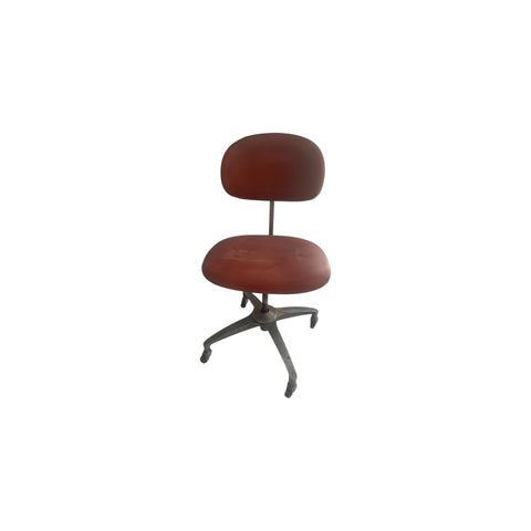 Shaw Walker Industrial Swivel Chair Vintage Maroon