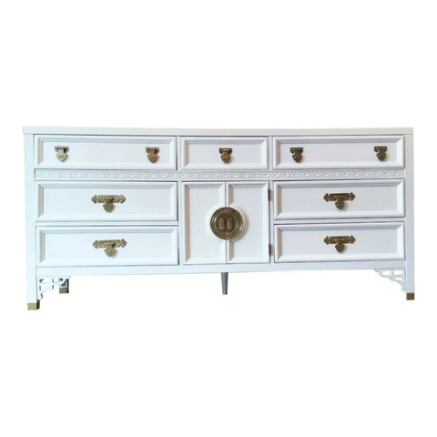 Dixie Shangri La Fretwork Dresser High Glossy White Vintage Shipping NOT Included