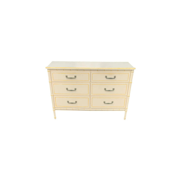 Faux Bamboo Dresser Hollywood Regency Beach 6 drawers Henry Link Bali Hai Style