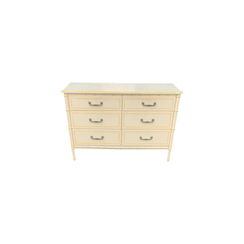 Faux Bamboo Dresser Hollywood Regency Beach 6 drawers Henry Link Bali Hai Style