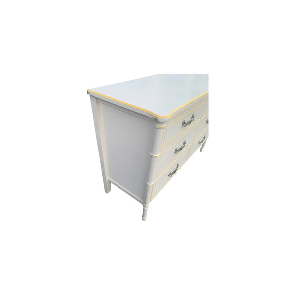 Faux Bamboo Dresser Hollywood Regency Beach 6 drawers Henry Link Bali Hai Style