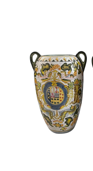 ONE Artistica Majolica Style Italian Pottery Vase Urn