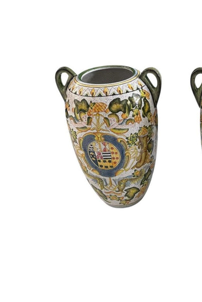 ONE Artistica Majolica Style Italian Pottery Vase Urn