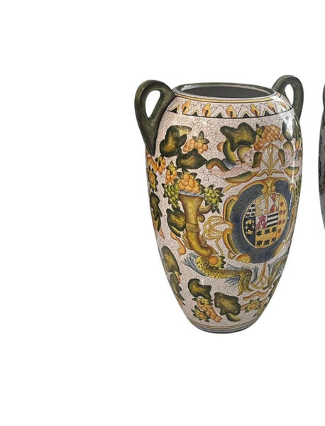 ONE Artistica Majolica Style Italian Pottery Vase Urn