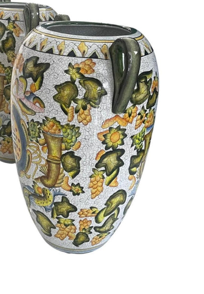 ONE Artistica Majolica Style Italian Pottery Vase Urn