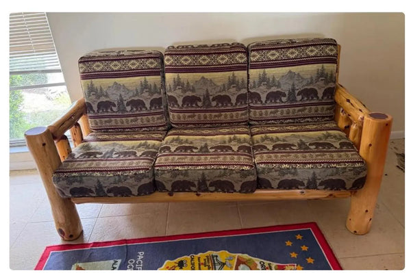 Cabinfield Red Cedar Rustic Log Sofa