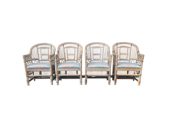 Vintage Coastal Andre Originals Rattan Brighton Chairs set of 4