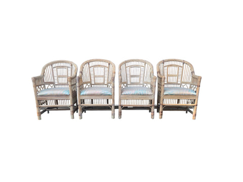 Vintage Coastal Andre Originals Rattan Brighton Chairs set of 4