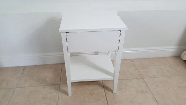 Henry Link Faux bamboo vintage pair of nightstands Hollywood Regency Bali Hai White