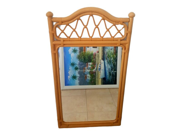 Plastic Resin Bamboo Imitation Dresser wall mirror