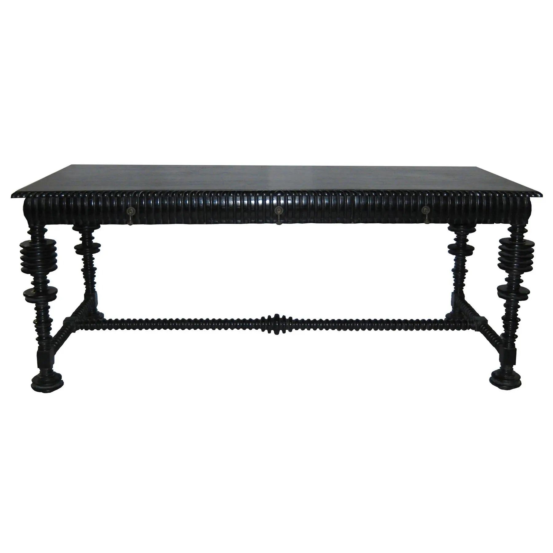 Mediterranean Noir Furniture Portuguese Writing Desk Black