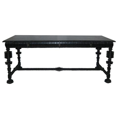 Mediterranean Noir Furniture Portuguese Writing Desk Black