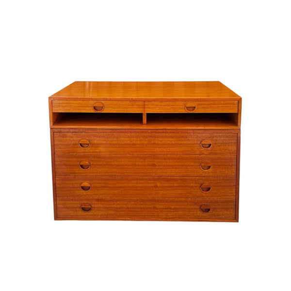 Danish Modern Teak Drawer Wall Unit Floating Cabinets by HG Furniture