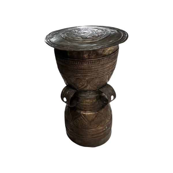 Bronze Rain Drum "Moko or Nekara Pejeng drum from Southeast Asia Heart Motif