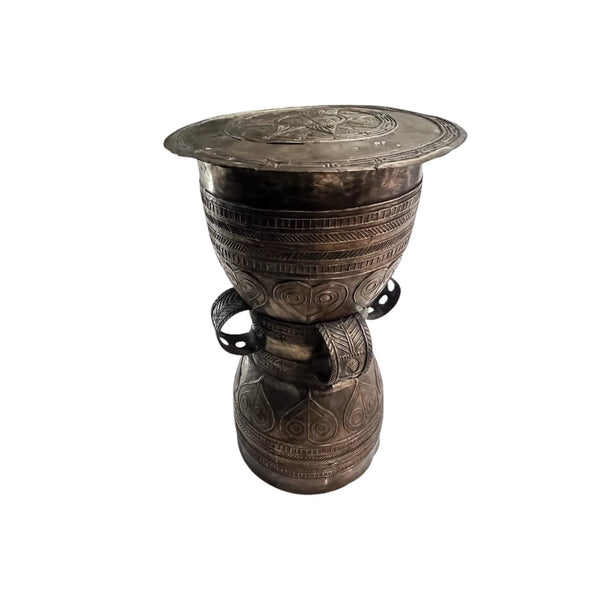 Bronze Rain Drum "Moko or Nekara Pejeng drum from Southeast Asia Heart Motif
