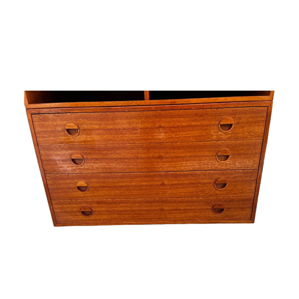 Danish Modern Teak Drawer Wall Unit Floating Cabinets by HG Furniture