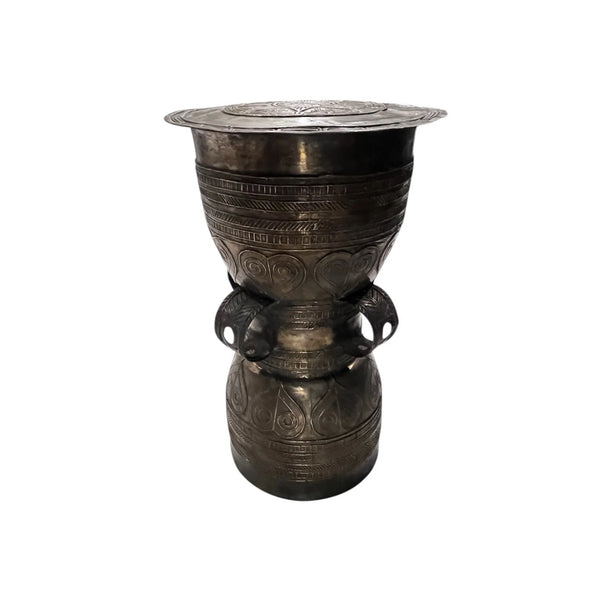 Bronze Rain Drum "Moko or Nekara Pejeng drum from Southeast Asia Heart Motif