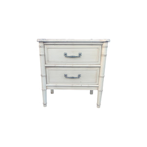 Henry Link Bali Hai Faux bamboo vintage nightstand Hollywood Regency