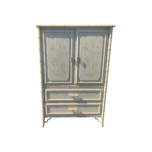 Faux Bamboo Armoire Chest by Dixie Aloha Collection Hollywood Regency Palm Beach