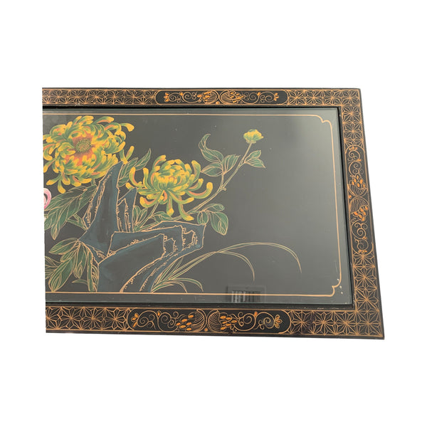 Chinoiserie Burnt Bamboo with hand painted lacquered top writing desk table