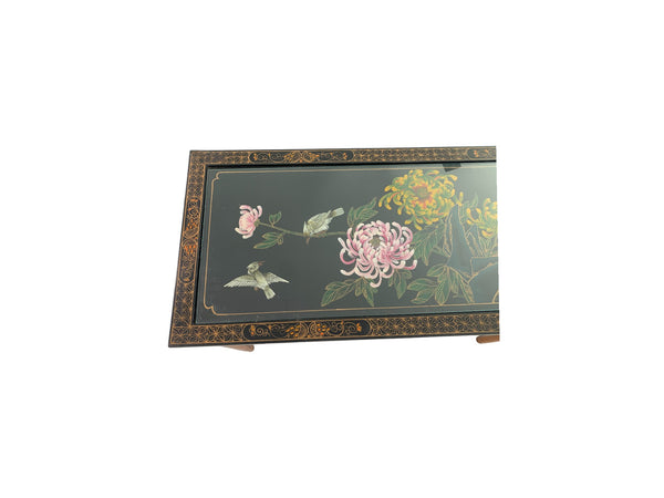 Chinoiserie Burnt Bamboo with hand painted lacquered top writing desk table