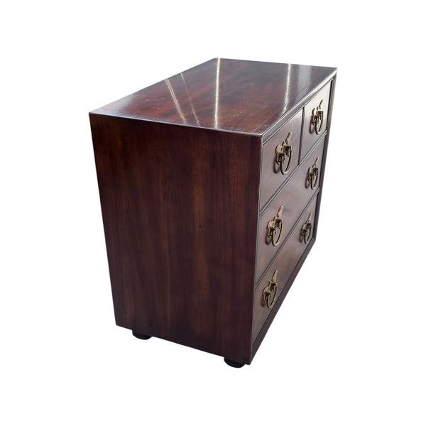 Henredon Chinoiserie Mahogany 4 Drawer Bachelors Chest