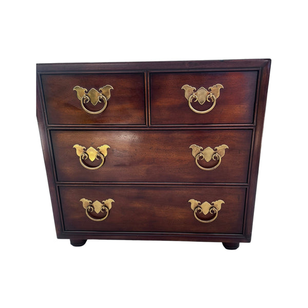 Henredon Chinoiserie Mahogany 4 Drawer Bachelors Chest