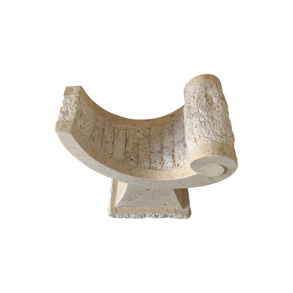 Tessellated Mactan Stone Organic Shape Base Rectangular Side Table Art Deco