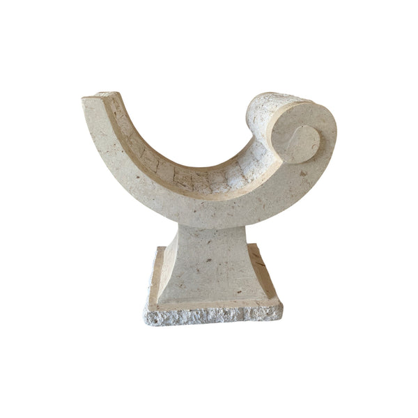 Tessellated Mactan Stone Organic Shape Base Rectangular Side Table Art Deco