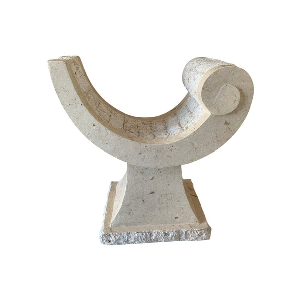 Tessellated Mactan Stone Organic Shape Base Rectangular Side Table Art Deco