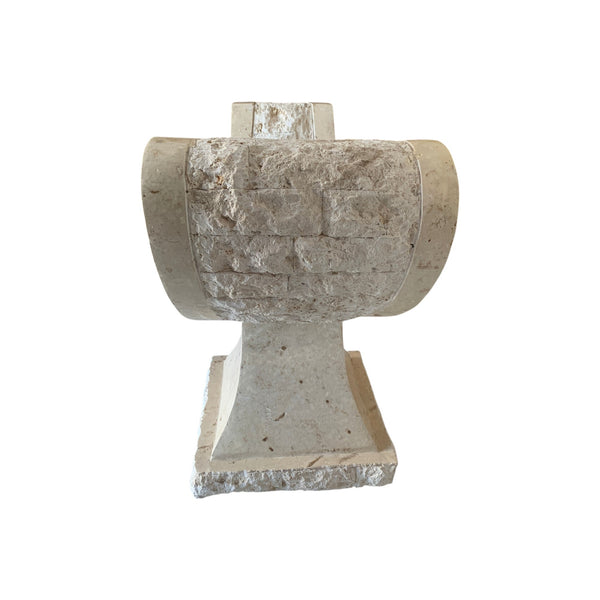 Tessellated Mactan Stone Organic Shape Base Rectangular Side Table Art Deco