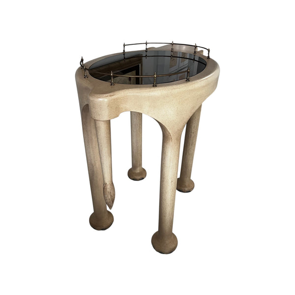 Hollywood regency Marge Carson Elephant Bar cart Rolling Table