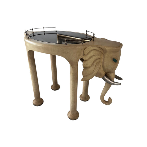 Hollywood regency Marge Carson Elephant Bar cart Rolling Table