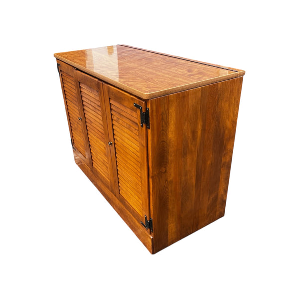 Mid Century Modern Stereo Cabinet, Ethan Allen Heirloom Nutmeg Maple Cabinet