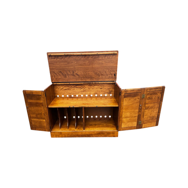 Mid Century Modern Stereo Cabinet, Ethan Allen Heirloom Nutmeg Maple Cabinet