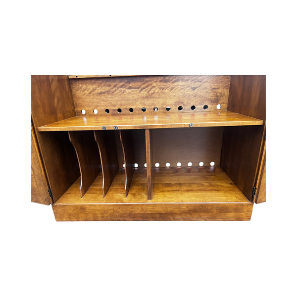 Mid Century Modern Stereo Cabinet, Ethan Allen Heirloom Nutmeg Maple Cabinet