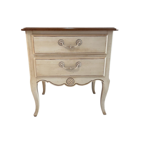 Ethan Allen French Country Nightstand End Side Table Antique White