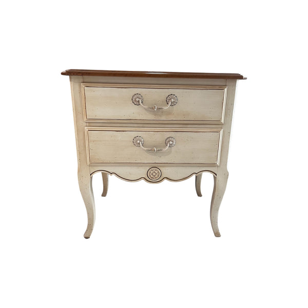 Ethan Allen French Country Nightstand End Side Table Antique White