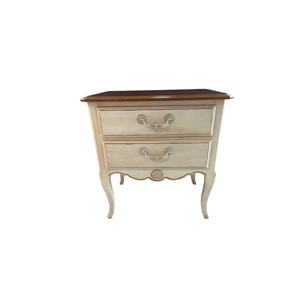Ethan Allen French Country Nightstand End Side Table Antique White