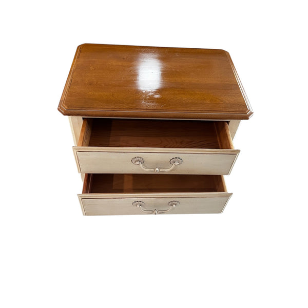 Ethan Allen French Country Nightstand End Side Table Antique White