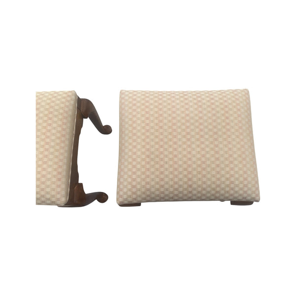 Ethan Allen Queen Anne Style Maple Benches or Stools - A Pair