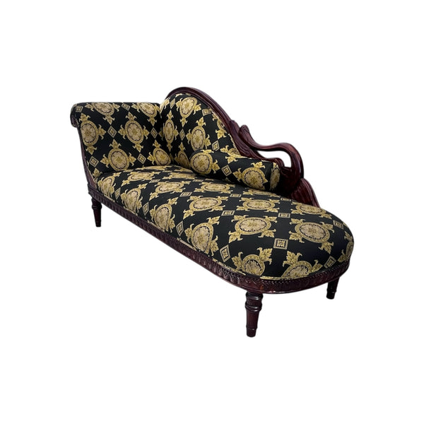 Mid 20th Century Empire Revival Swan Chaise Lounge With Carved Detailing wood
