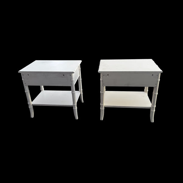 Pair of Thomasville Allegro Fretwork Faux Bamboo Nightstands