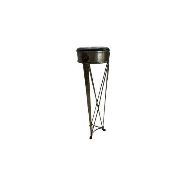 Maitland Smith French Directoire Style Silver Leaf and Bronze Tall Pedestal