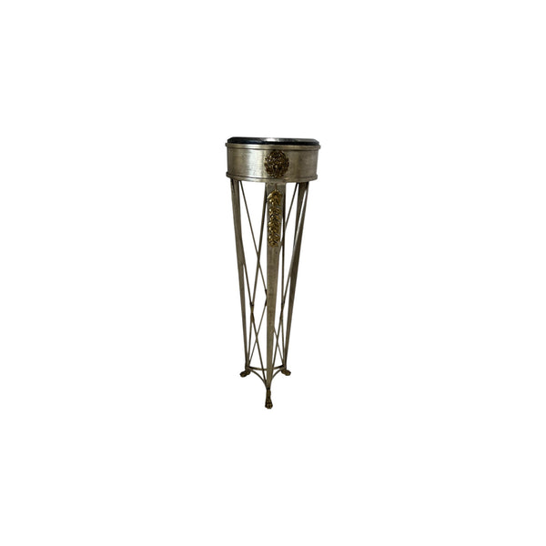 Maitland Smith French Directoire Style Silver Leaf and Bronze Tall Pedestal