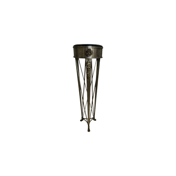 Maitland Smith French Directoire Style Silver Leaf and Bronze Tall Pedestal