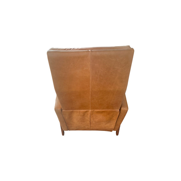 West Elm Spencer Wood-framed Leather recliner MCM style