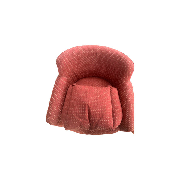 Milo Baughman Style Red swivel tilted chairs with channel back by Robb & Stucky a pair